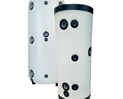 Buffer tanks for heat pumps or vessels for additional system volume for a HVAC system for better temperature control and to reduce heat pump cycling